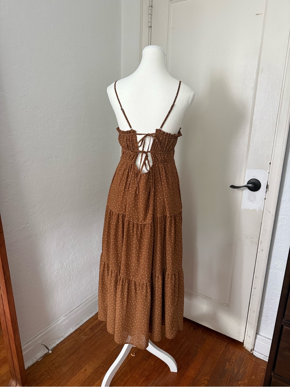 Madewell Brown Polka Dot Tiered Maxi Dress - Picture 3 of 7